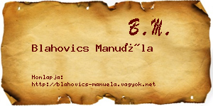 Blahovics Manuéla névjegykártya